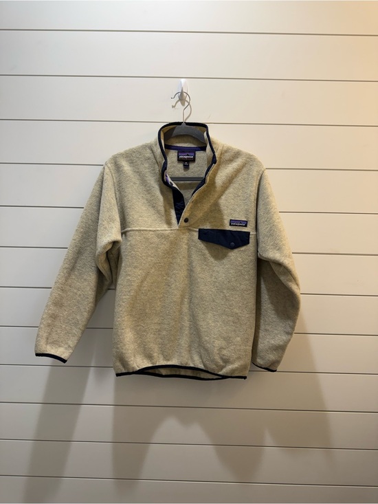 Patagonia Other - Patagonia Men’s Cream Fleece Zip-Up with Navy Trim